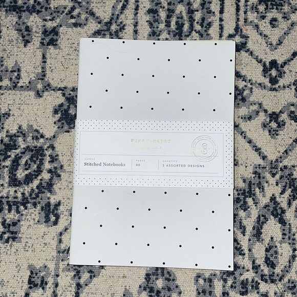 3 Stitched Notebooks 🎀 Sugar Paper Essentials 🎀 White Polka Dots Blush Rose - Picture 1 of 5